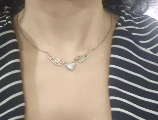 Collana cuore con ali donna