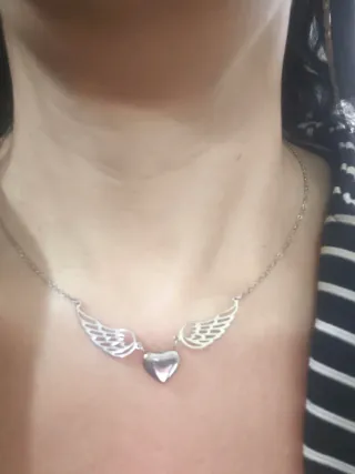 Collana cuore con ali donna