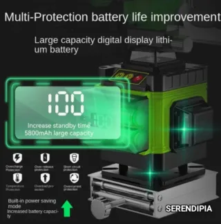 NIVEL LÁSER 4D 16 LÍNEAS CON 2 BATERÍAS Y TRÍPODE.