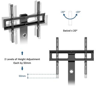 Soporte TV con 2 baldas negro