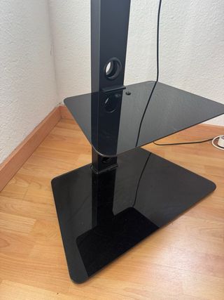 Soporte TV con 2 baldas negro