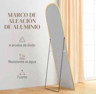 Espejo de cuerpo entero dorado