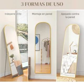 Espejo de cuerpo entero dorado