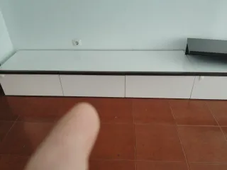 Mueble comedor modular blanco y negro