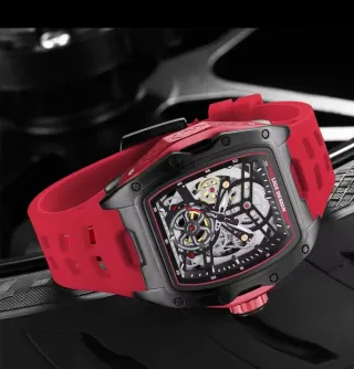 Reloj Lige Design Automático Negro/Rojo