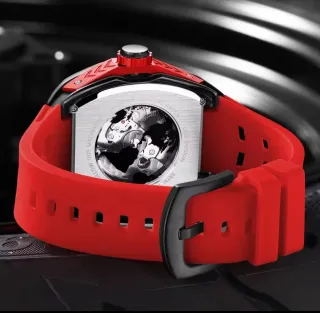 Reloj Lige Design Automático Negro/Rojo