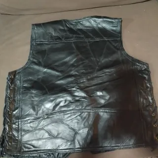 Chaleco de cuero Buffalo Negro