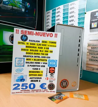 Torre HP i5 9400 Semi-Nueva