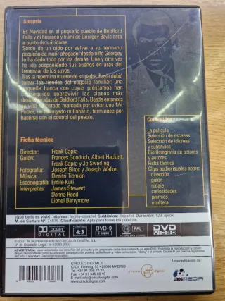 DVD Qué Bello es Vivir (Frank Capra)