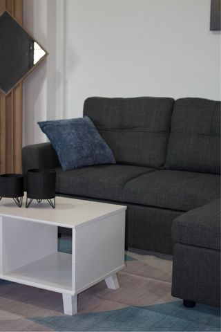 Sofá-cama 3 plazas tela gris