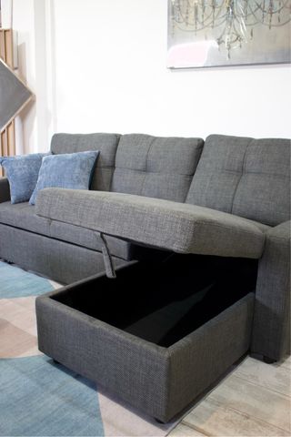 Sofá-cama 3 plazas tela gris