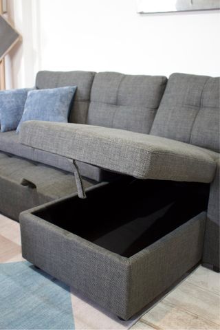 Sofá-cama 3 plazas tela gris