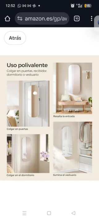 Armario Joyero SONGMICS con Espejo LED