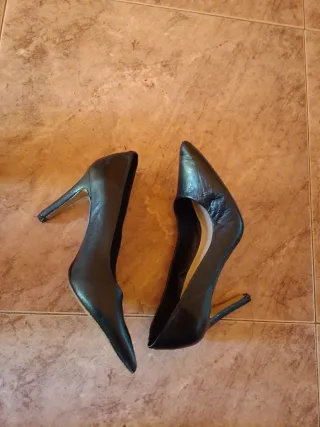 Zapatos de tacón, piel negros talla 38