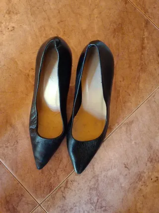 Zapatos de tacón, piel negros talla 38