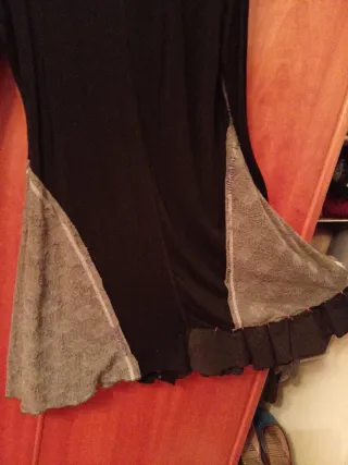 Vestido negro y gris algodón