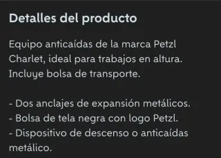 Equipo anticaída y trabajo vertical