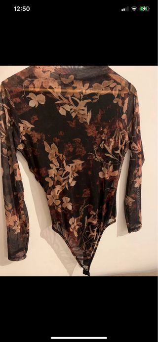 Body de malla estampado floral