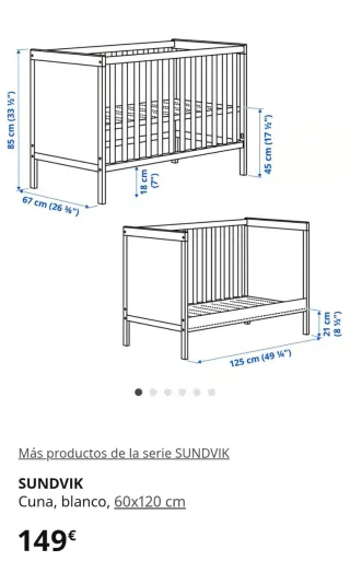 Cuna IKEA SUNDVIK Blanca