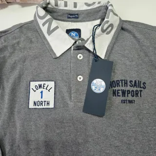 Polo North Sails uomo L grigio manica lunga