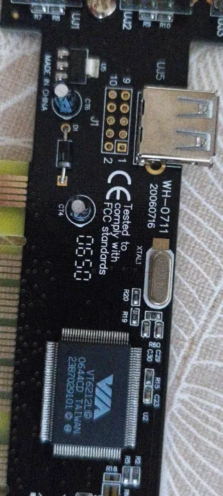 Placa PCI con 4 Puertos USB VIA