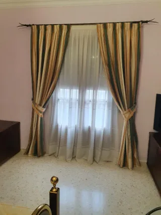 Cortinas dormitorio con barra forja