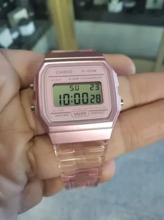 CASIO F-91W SKELETON ROSA (EDICION LIMITADA)