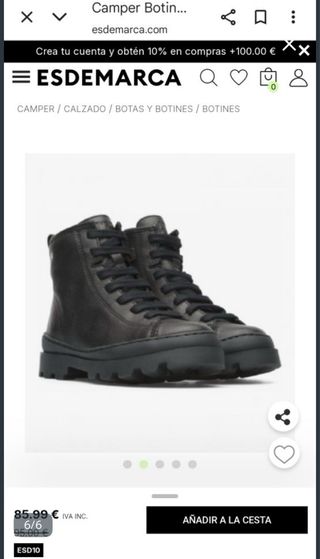 Botines Camper Negros Piel