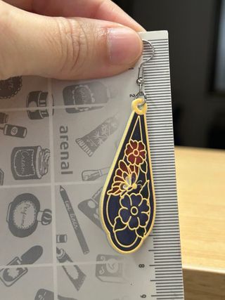 Pendientes largos diseño floral mariposa