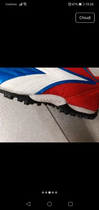 Scarpe da calcio Diadora blu e rosse