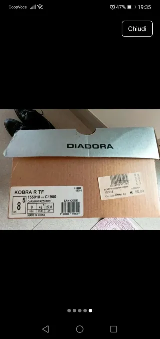 Scarpe da calcio Diadora blu e rosse