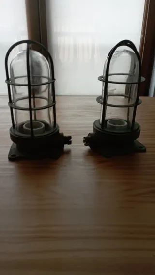 Faroles de barco antiguos (2 unidades)