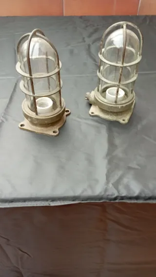 Faroles de barco antiguos (2 unidades)