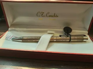 Bolígrafo Plata Vintage Tono Oro C.Z. Corachán