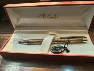 Bolígrafo Plata Vintage Tono Oro C.Z. Corachán