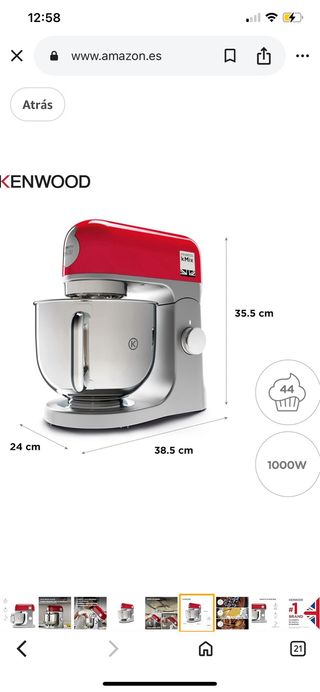 Batidora amasadora Kenwood kMix roja