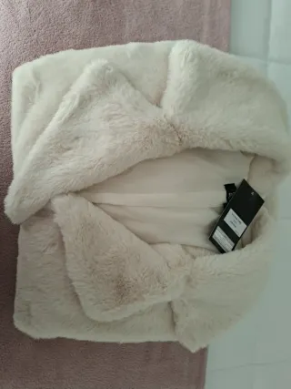Chaqueta pelo beige talla única