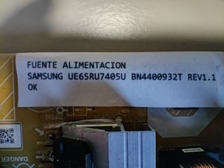 Fuente Alimentación TV Samsung UE65RUT405U