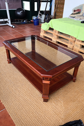 Mesa de centro madera y cristal