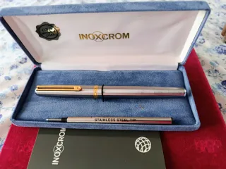 Bolígrafo INOXCROM Baño Oro 23K. Vintage