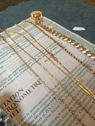 Conjunto reloj automático estilo clásico + cadenas