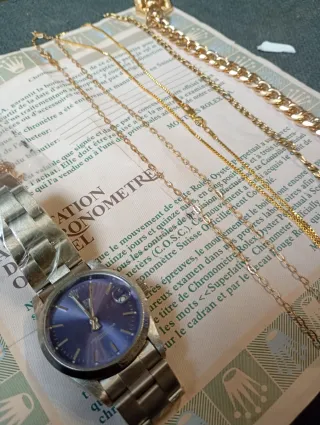 Conjunto reloj automático estilo clásico + cadenas