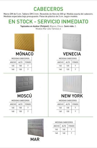 CABECEROS DE POLIPIEL en stock