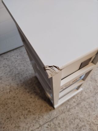 Cajonera 3 cestas madera y mimbre