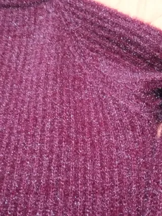 Maglione donna Borgogna con treccia