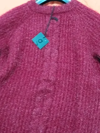 Maglione donna Borgogna con treccia