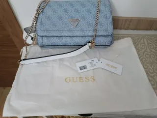 Bolso bandolera Guess Noelle azul y dorado