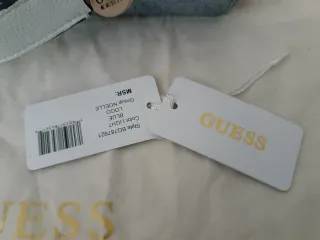 Bolso bandolera Guess Noelle azul y dorado