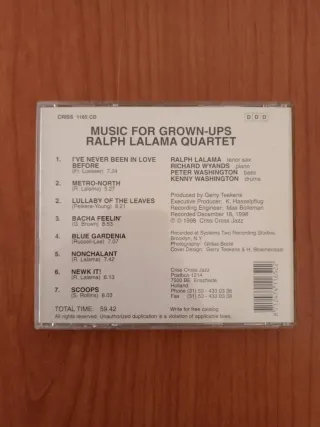 CD Ralph Lalama - Music for Grown-Ups