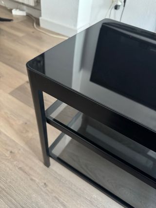 Mobile TV Nero in Cristallo e Alluminio